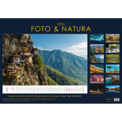 Falinaptár képes 340 × 485 mm, fehér lapokkal Foto&Natura B3 Dayliner 2026. Falinaptár Dayliner