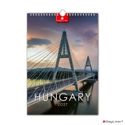 Falinaptár képes 230 x 330 mm, fehér lapokkal Hungary Dayliner 2027. Falinaptár Dayliner