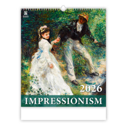 Falinaptár képes 450 × 520 mm, fehér lapokkal Impressionism Dayliner 2027. Falinaptár Dayliner
