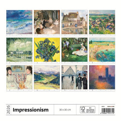 Falinaptár képes 300 x 300 mm, fehér lapokkal Impressionism Dayliner 2026. Falinaptár Dayliner