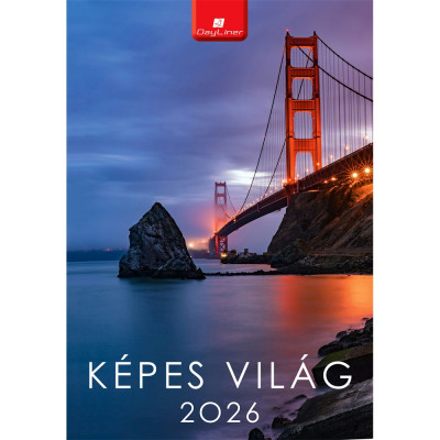 Falinaptár képes 230 x 330 mm, fehér lapokkal Képes Világ Dayliner 2026.