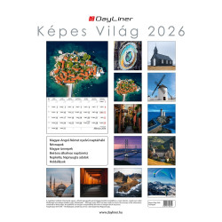 Falinaptár képes 230 x 330 mm, fehér lapokkal Képes Világ Dayliner 2026.