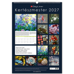 Falinaptár képes 340 × 485 mm, fehér lapokkal Kertészmester Dayliner 2027. Falinaptár Dayliner