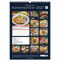 Falinaptár képes 340 × 485 mm, fehér lapokkal KonyhaShow Dayliner 2027. Falinaptár Dayliner