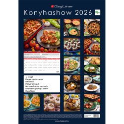 Falinaptár képes 340 × 485 mm, fehér lapokkal KonyhaShow Dayliner 2027. Falinaptár Dayliner