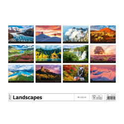 Falinaptár képes 450 × 315 mm, fehér lapokkal Landscapes Dayliner 2027. Falinaptár Dayliner