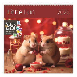 Falinaptár képes 300 x 300 mm, fehér lapokkal Little Fun Dayliner 2026. Falinaptár Dayliner