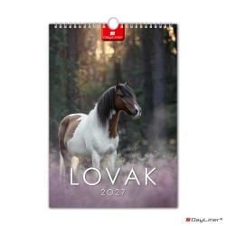 Falinaptár képes 230 x 330 mm, fehér lapokkal Lovak Dayliner 2027. Falinaptár Dayliner