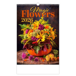 Falinaptár képes 315 x 450 mm, fehér lapokkal Magic Flowers Dayliner 2027. Falinaptár Dayliner