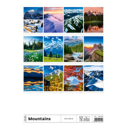 Falinaptár képes 315 x 450 mm, fehér lapokkal Mountains Dayliner 2026.