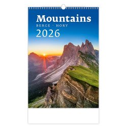 Falinaptár képes 315 x 450 mm, fehér lapokkal Mountains Dayliner 2027. Falinaptár Dayliner