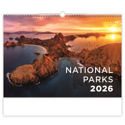 Falinaptár képes 450 × 315 mm, fehér lapokkal National Parks Dayliner 2027. Falinaptár Dayliner