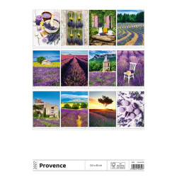 Falinaptár képes 315 x 450 mm, fehér lapokkal Provence Dayliner 2027.