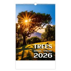 Falinaptár képes 315 x 450 mm, fehér lapokkal Trees Dayliner 2027. Falinaptár Dayliner