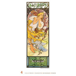 Falinaptár képes 420 × 560 mm, fehér lapokkal Alfons Mucha Dayliner 2027. Falinaptár Dayliner