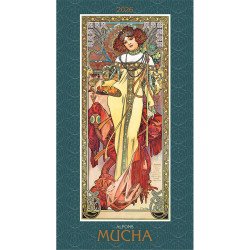 Falinaptár képes 420 × 560 mm, fehér lapokkal Alfons Mucha Dayliner 2027. Falinaptár Dayliner