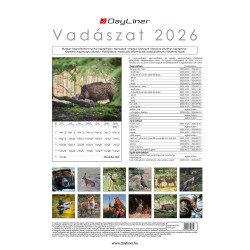 Falinaptár képes 230 x 330 mm, fehér lapokkal Vadászat Dayliner 2027. Falinaptár Dayliner