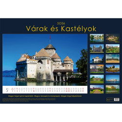 Falinaptár képes 340 × 485 mm, fehér lapokkal Várak és Kastélyok Dayliner 2027. Falinaptár Dayliner