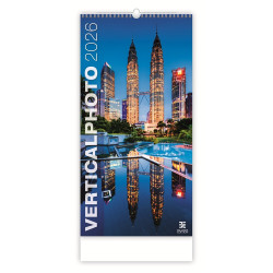 Falinaptár képes 315 × 630 mm, fehér lapokkal Verticalphoto Dayliner 2026. Falinaptár Dayliner