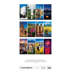 Falinaptár képes 315 × 630 mm, fehér lapokkal Verticalphoto Dayliner 2027. Falinaptár Dayliner