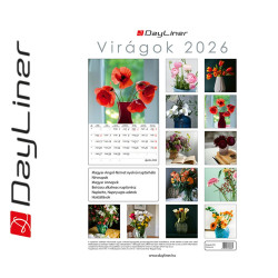 Falinaptár képes 230 x 330 mm, fehér lapokkal Virágok Dayliner 2026.