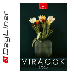 Falinaptár képes 230 x 330 mm, fehér lapokkal Virágok Dayliner 2027. Falinaptár Dayliner
