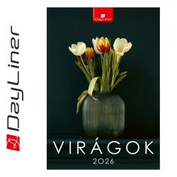 Falinaptár képes 230 x 330 mm, fehér lapokkal Virágok Dayliner 2027. Falinaptár Dayliner