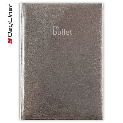 Keménytáblás notesz pontozott vonalozással Mirror A5 Bullet, fehér lapokkal ezüst Dayliner 2027.