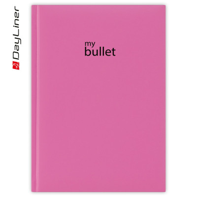 Keménytáblás notesz pontozott vonalozással Pannon A5 Bullet, fehér lapokkal fuchsia Dayliner 2027.