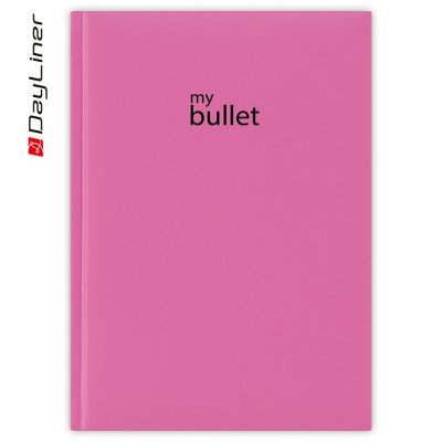Keménytáblás notesz pontozott vonalozással Pannon A5 Bullet, fehér lapokkal fuchsia Dayliner 2027.