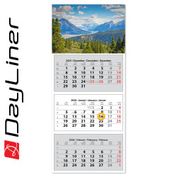 Speditőr naptár 3 tömb, 3 hónap SP-30 330 × 760 mm, fehér lapokkal Hegy Dayliner 2026. Speditőr falinaptár Dayliner