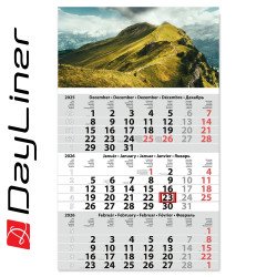 Speditőr naptár 1 tömb, 3 hónap Primus Classic 300 × 480 mm, fehér lapokkal Hegy Dayliner 2026. Speditőr falinaptár Dayliner