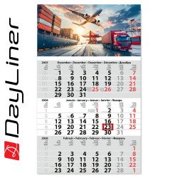 Speditőr naptár 1 tömb, 3 hónap Primus Classic 300 × 480 mm, fehér lapokkal Logisztika Dayliner 2026. Speditőr falinaptár Dayliner
