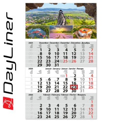 Speditőr naptár 1 tömb, 3 hónap Primus Classic 300 × 480 mm, fehér lapokkal Magyarország Dayliner 2026. Speditőr falinaptár Dayliner