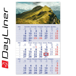 Speditőr naptár 1 tömb, 3 hónap Primus Club 300 × 480 mm, fehér lapokkal Hegy Dayliner 2026. Speditőr falinaptár Dayliner