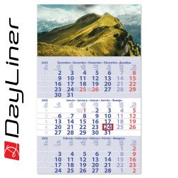 Speditőr naptár 1 tömb, 3 hónap Primus Club 300 × 480 mm, fehér lapokkal Hegy Dayliner 2026. Speditőr falinaptár Dayliner