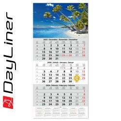 Speditőr naptár 1 tömb, 5 hónap SP-15 330 × 670 mm, fehér lapokkal Vízpart Dayliner 2026. Speditőr falinaptár Dayliner