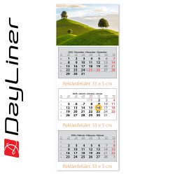 Speditőr naptár 3 tömb, 3 hónap SP-3 330 × 880 mm, fehér lapokkal Hangulat Dayliner 2026. Speditőr falinaptár Dayliner