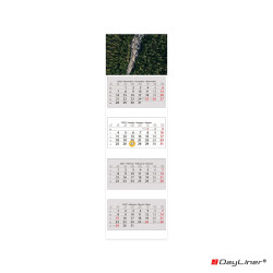 Speditőr naptár 4 tömb, 4 hónap SP-4 330 × 1100 mm, fehér lapokkal Erdő Dayliner 2027. Speditőr falinaptár Dayliner