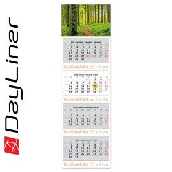 Speditőr naptár 4 tömb, 4 hónap SP-4 330 × 1100 mm, fehér lapokkal Erdő Dayliner 2026. Speditőr falinaptár Dayliner