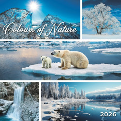 Falinaptár képes 330 x 330 mm, fehér lapokkal Colours of Nature Dayliner 2026. Falinaptár Dayliner