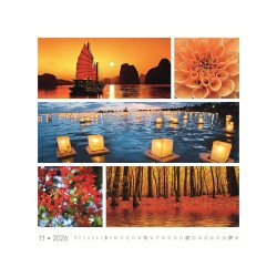 Falinaptár képes 330 x 330 mm, fehér lapokkal Colours of Nature Dayliner 2026. Falinaptár Dayliner