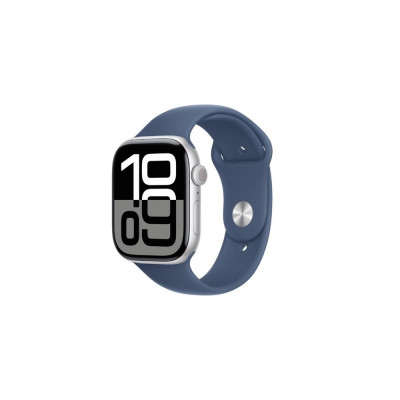 Okosóra APPLE Watch S10 Cellular 46mm Silver Alu Case with Denim Sport Band - S/M