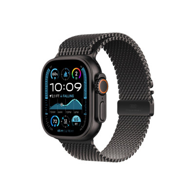 Okosóra APPLE Watch Ultra2 v2 Cellular 49mm Black titanium Case with Black titanium Milanese Loop - S