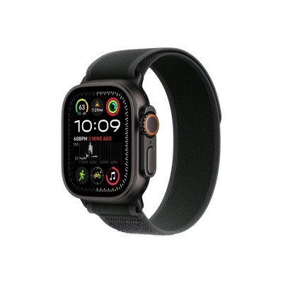 Okosóra APPLE Watch Ultra2 v2 Cellular 49mm Black titanium Case with Black Trail Loop - S/M
