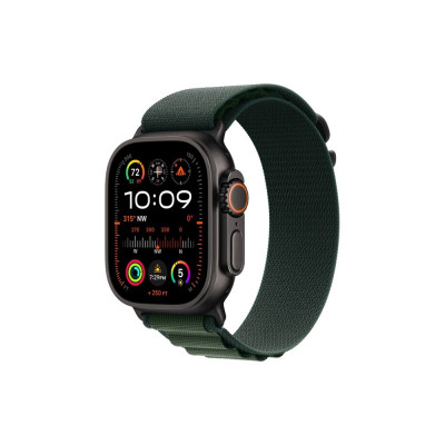 Okosóra APPLE Watch Ultra2 v2 Cellular 49mm Black titanium Case with Dark Green Alpine Loop - Small