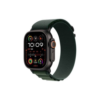 Okosóra APPLE Watch Ultra2 v2 Cellular 49mm Black titanium Case with Dark Green Alpine Loop - Small