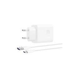 Töltő hálózati HUAWEI USB aljzat (18W, gyorstöltő + Type-C kábel) fehér Telefontöltő Huawei