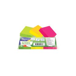 Jegyzettömb öntapadó, 40x50mm, 3x100lap, 3 tömb/csomag, Forpus neon Öntapadó jegyzettömb Forpus