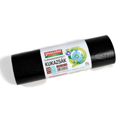 Szemeteszsák újrahasznosított 200 liter 100 x 120 cm 30 mikron 10 db/tekercs Mazzini_fekete Szemeteszsák Mazzini